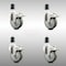 Service Caster 4 Inch 316SS Gray Poly Swivel 1-1/2 Inch Expanding Stem Caster Set Lock Brake SCC-SS316TTLEX20S414-PPUB-112-4 - alternate 1